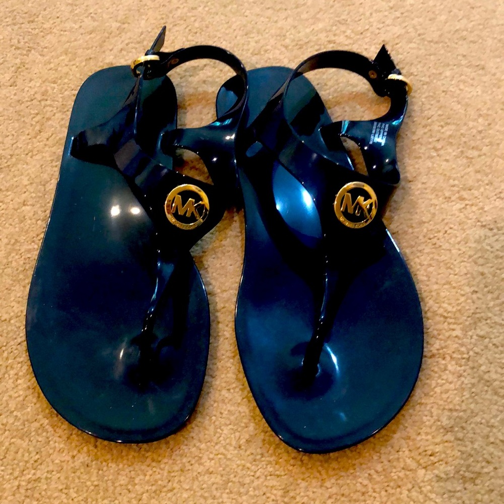 Navy blue, size 8 Michael Kors plastic sandals